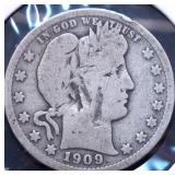 1909 BARBER QUARTER G 1909 BARBER QUARTER G