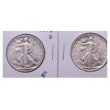 TWO WALKING HALF DOLLARS TWO WALKING HALF DOLLARS