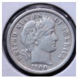 1900 O BARBER DIME VF 1900 O BARBER DIME VF