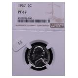 1957 NGC PF67 NICKEL 1957 NGC PF67 NICKEL
