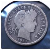 1913 S BARBER DIME G RARE DATE 1913 S BARBER DIME G RARE DATE