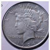 1924 PEACE DOLLAR VF 1924 PEACE DOLLAR VF