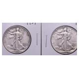 TWO WALKING HALF DOLLARS TWO WALKING HALF DOLLARS
