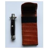 FOLDING LOCK BLADE W/ LEATHER SHEATH FOLDING LOCK BLADE W/ LEATHER SHEATH