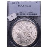 1881 CC PCGS MS63 MORGAN DOLLAR 1881 CC PCGS MS63 MORGAN DOLLAR