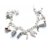 STERLING SILVER CHARM BRACELET STERLING SILVER CHARM BRACELET