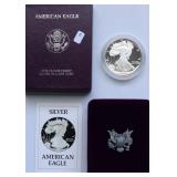 1986 PROOF SILVER EAGLE W BOX PAPERS 1986 PROOF SILVER EAGLE W BOX PAPERS