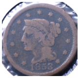 1853 LARGE CENT G 1853 LARGE CENT G