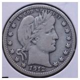 1912 BARBER QUARTER F 1912 BARBER QUARTER F