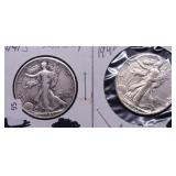 TWO WALKING HALF DOLLARS TWO WALKING HALF DOLLARS