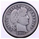 1916 BARBER DIME VG 1916 BARBER DIME VG