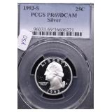 1993 S PCGS PF69DC SILVER QUARTER