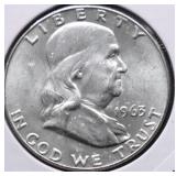 1963 D CHOICE BU FRANKLIN HALF DOLLAR