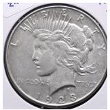 1923 S PEACE DOLLAR AU