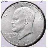 1971 S SILVER IKE DOLLAR CH BU