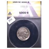 1925 ANAX G 6 BUFFALO NICKEL