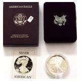 1986 PROOF SILVER EAGLE W BOX PAPERS