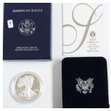 2005 PROOF SILVER EAGLE W BOX PAPERS