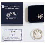 PROOF BOY SCOUTS SILVER DOLLAR W BOX PAPERS