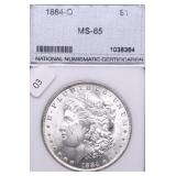 1884 O NNC MS65 MORGAN DOLLAR