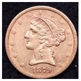 1879 HALF EAGLE AU