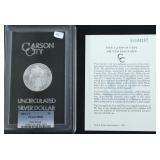 1885 CC PCGS MS61 GSA MORGAN DOLLAR W PAPERS