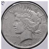 1922 PEACE DOLLAR VF
