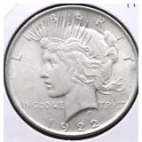 1922 PEACE DOLLAR AU
