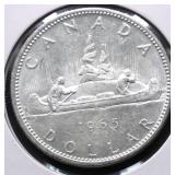 1965 CANADA SILVER DOLLAR CHOICE BU