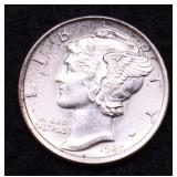 1920 CHOICE BU SPLIT BANDS MERCURY DIME