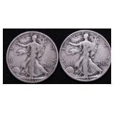 TWO WALKING HALF DOLLARS