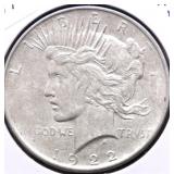 1922 D PEACE DOLLAR XF