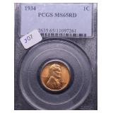 1934 PCGS MS65 RED LINCOLN