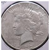 1922 S PEACE DOLLAR XF