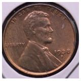 GEM RED 1938 S LINCOLN CENT