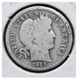 1913 BARBER DIME G