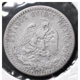 1919 SILVER 20 CENTS MEXICO VG