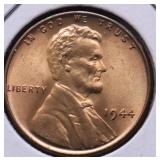 GEM RED 1944 LINCOLN CENT PQ