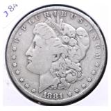 1881 MORGAN DOLLAR F