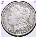 1885 O MORGAN DOLLAR VG