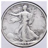 1934 S WALKING HALF DOLLAR VF