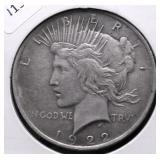 1922 PEACE DOLLAR XF