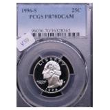 1996 S PCGS PF70DC SILVER QUARTER