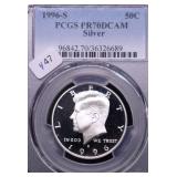 1996 S PCGS PF70DC SILVER HALF DOLLAR