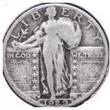 1929 D STANDING QUARTER VG