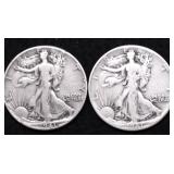 TWO WALKING HALF DOLLARS