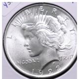 CH BU + 1923 PEACE DOLLAR