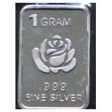 1 GRAM .999 SILVER BAR
