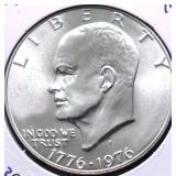 1976 S SILVER IKE DOLLAR GEM BU