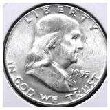 1955 CHOICE BU FRANKLIN HALF DOLLAR